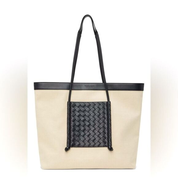 Bottega Veneta Off-White and Black Portello Tote  NWT - Picture 1 of 16